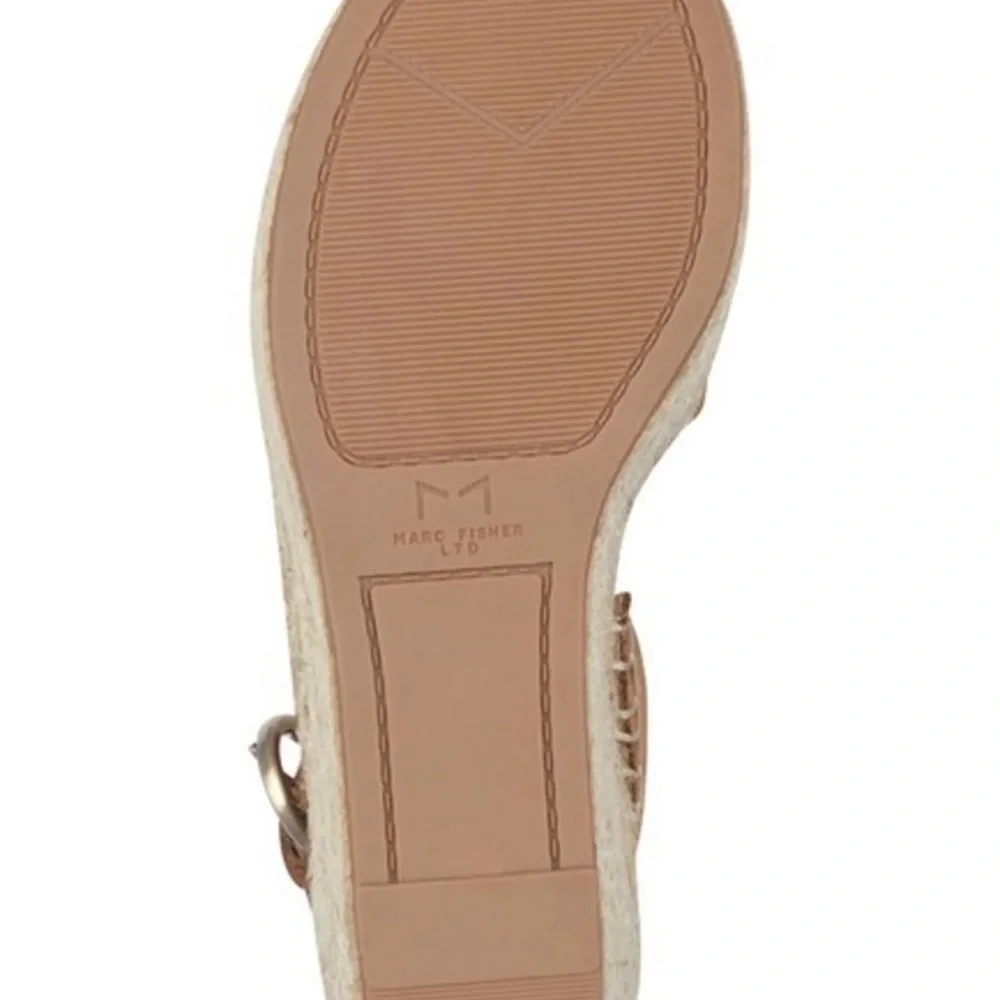 Marc Fisher LTD Andela Espadrille Wedge Sandals Women’s 9.5 Tan Suede NWT
